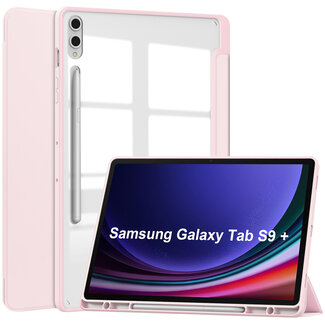 Cover2day Case2go - Tablet hoes geschikt voor Samsung Galaxy Tab S9 Plus  (2023) - Acrylic  Trifold case met Auto/Wake functie en Magneetsluiting - Roze