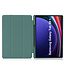 Case2go - Tablet hoes geschikt voor Samsung Galaxy Tab S9 Plus  (2023) - Auto Wake/Sleep functie - Tri-Fold Book Case met penhouder - Donker Groen