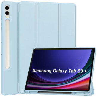 Cover2day Case2go - Tablet hoes geschikt voor Samsung Galaxy Tab S9 Plus  (2023) - Auto Wake/Sleep functie - Tri-Fold Book Case met penhouder - Licht Blauw