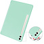 Case2go - Tablet hoes geschikt voor Samsung Galaxy Tab S9 Plus  (2023) - Auto Wake/Sleep functie - Tri-Fold Book Case met penhouder - Mint Groen