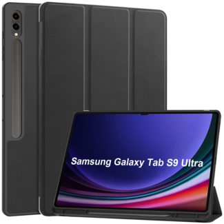 Cover2day Tablet hoes geschikt voor Samsung Galaxy Tab S9 Ultra (2023) - Auto Wake/Sleep functie - Tri-Fold Book Case met penhouder - Zwart