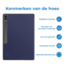 Tablet hoes geschikt voor Samsung Galaxy Tab S9 Ultra (2023) - Auto Wake/Sleep functie - Tri-Fold Book Case met penhouder - Donker Blauw