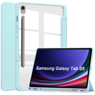 Cover2day Cover2day - Tablet hoes geschikt voor Samsung Galaxy Tab S9 (2023) - Acrylic Trifold case met Auto/Wake functie en Magneetsluiting - Licht Blauw