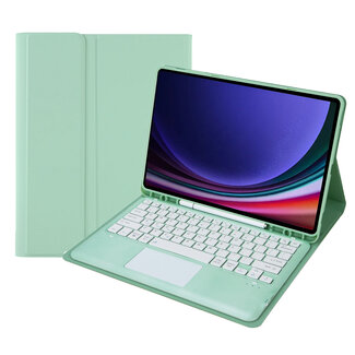 Cover2day Case2go - Bluetooth Toetsenbord Hoes voor Samsung Galaxy Tab S10 Plus / S9 FE Plus / S9 Plus (12.4 inch) – Met Pencil Houder & Auto Wake/Sleep - Mint Groen