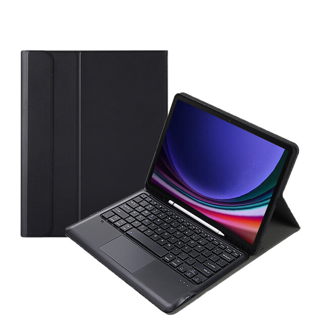 Case2go - Bluetooth Toetsenbord Hoes voor Samsung Galaxy Tab S10 Plus / S9 FE Plus / S9 Plus (12.4 inch) – Met Pencil Houder & Auto Wake/Sleep - Zwart