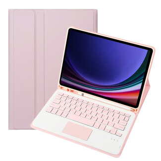 Cover2day Cover2day - Bluetooth Toetsenbord voor Samsung Galaxy Tab S9 (2023) - Met stylus pen houder en Touchpad - QWERTY Keyboard case - Roze