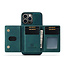 CaseMe - Telefoonhoesje geschikt voor iPhone 15 Pro - Back Cover - Met Magnetische Pasjeshouder - Donker Groen