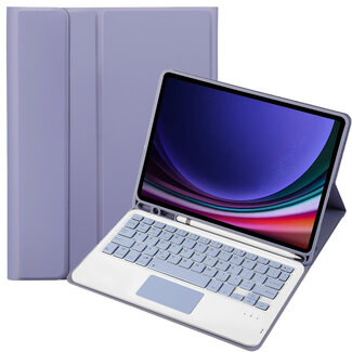 Cover2day Cover2day - Bluetooth Toetsenbord voor Samsung Galaxy Tab S9 (2023) - Met stylus pen houder en Touchpad - QWERTY Keyboard case - Paars