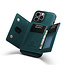 CaseMe - Telefoonhoesje geschikt voor iPhone 15 Pro Max - Back Cover - Met Magnetische Pasjeshouder - Donker Groen