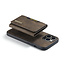CaseMe - Telefoonhoesje geschikt voor iPhone 15 Pro Max - Back Cover - Met Magnetische Pasjeshouder - Donker Bruin