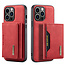 CaseMe - Telefoonhoesje geschikt voor iPhone 15 Pro Max - Back Cover - Met Magnetische Pasjeshouder - Rood