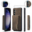 CaseMe - Telefoonhoesje geschikt voor Samsung Galaxy S23 FE - Back Cover - Met Magnetische Pasjeshouder - Donker Bruin
