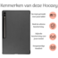 Hoozey - Book Case voor Samsung Galaxy Tab S9 Plus (2023) - 12.4 inch - Tablet hoes - Grijs