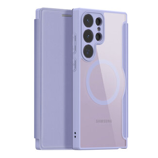 Dux Ducis Dux Ducis - Telefoonhoesje geschikt voor Samsung Galaxy S23 Ultra - Skin X Pro Book Case Series - Paars
