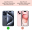 Hoozey - Hoesje voor Apple iPhone 15 Pro - Watercolor print - Licht Roze / Wit