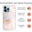 Hoozey - Hoesje voor Apple iPhone 15 Plus - Watercolor print - Licht Roze / Wit