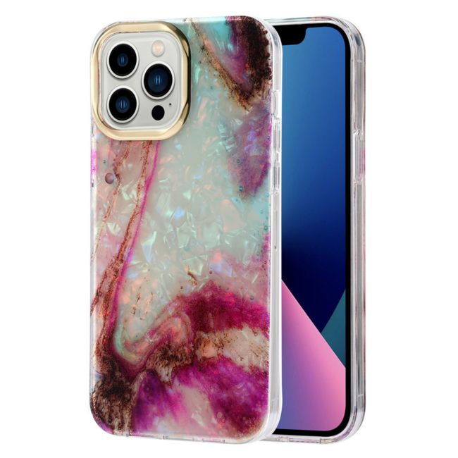 Hoozey - Hoesje geschikt voor Apple iPhone 15 Pro - Pearl Case - Donker Roze