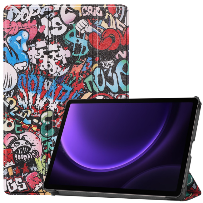 Tablet hoes geschikt voor de Samsung Galaxy Tab S9 FE - Graffiti