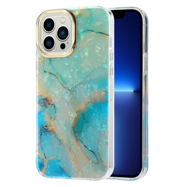 Hoozey - Hoesje voor Apple iPhone 15 Pro Max - Pearl Case - Turquoise