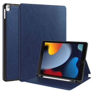 Cover2day Case2go - Tablet hoes geschikt voor Apple iPad 10.2 (2021/2020/2019) - Business Wallet Book Case - Auto Wake/Sleep functie - Donker Blauw