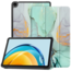 Hoozey - Book Case voor Samsung Galaxy Tab S9 (2023) - 11 inch - Sleep cover - Marmer print - Groen