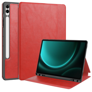 Cover2day Cover2day - Tablet hoes geschikt voor Samsung Galaxy Tab S9 Plus (2023) - Auto Wake/Sleep functie - Tri-Fold Book Case met penhouder - Rood