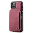 CaseMe - Telefoonhoesje geschikt voor Apple iPhone 15 - Back Cover - Met Pasjeshouder - Donker Roze