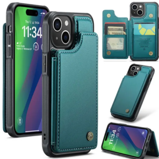 CaseMe Hoesje voor Apple iPhone 15 Pro  - Donker Groen