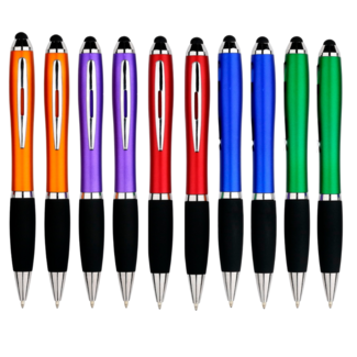 Case2Go - 10 Stuks - Stylus Pen voor tablet en smartphone - Stylus en Balpen in 1 - Mix van kleuren