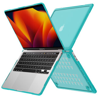 Case2go Case2go - Hoes voor Macbook Pro 13 Inch (2016-2022) - 360 Bescherming - Hard cover - Lichtblauw