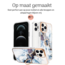 Hoozey - Hoesje geschikt voor Apple iPhone 15 Pro - Marble Ring Case - Hoes met magnetische ringhouder - Licht Blauw