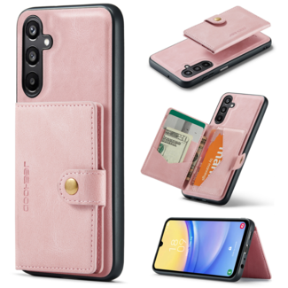 CaseMe CaseMe - Telefoonhoesje geschikt voor Samsung Galaxy A14 - Back Cover - Met Magnetische Pasjeshouder - Roze