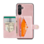 CaseMe - Telefoonhoesje geschikt voor Samsung Galaxy A14 - Back Cover - Met Magnetische Pasjeshouder - Roze