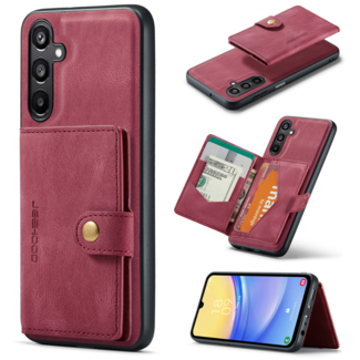 CaseMe CaseMe - Telefoonhoesje geschikt voor Samsung Galaxy A14 - Back Cover - Met Magnetische Pasjeshouder - Rood