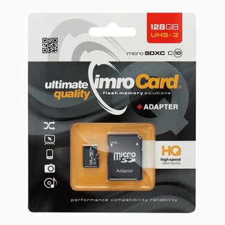 Imro Imro - Micro SD Kaart 128 GB - Geheugenkaart Met Adapter - 100MB/s - Zwart