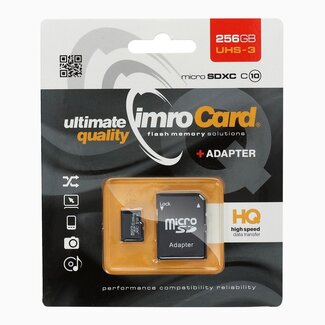 Imro Imro - Micro SD Kaart 256 GB - Geheugenkaart Met Adapter - 100MB/s - Zwart