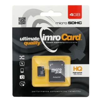 Imro Imro - Micro SD Kaart 4 GB - Geheugenkaart Met Adapter - Class 10 UHS-I