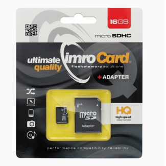 Imro Imro - Micro SD Kaart 16 GB - Geheugenkaart Met Adapter - Class 10 UHS