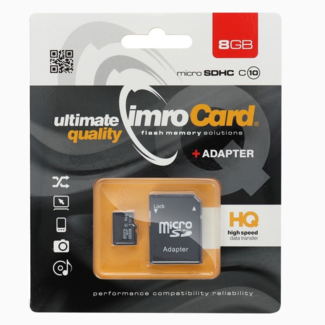 Imro Imro - Micro SD Kaart 8 GB - Geheugenkaart Met Adapter - Class 10 UHS