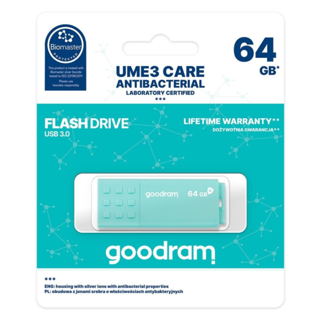 GoodRam - USB Geheugenstick - UME3 - USB 3.0 - 64 GB - Blauw