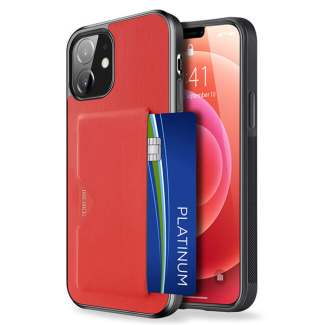 Dux Ducis - Hoesje geschikt voor Apple iPhone 12 Mini - Pocard Series - Back Cover - Rood