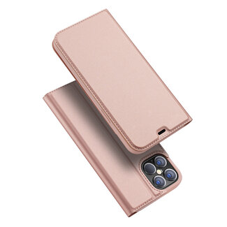 Dux Ducis Dux Ducis - Case for iPhone 12 Pro Max - Ultra Slim PU Leather Flip Folio Case with Magnetic Closure - Rosé Gold