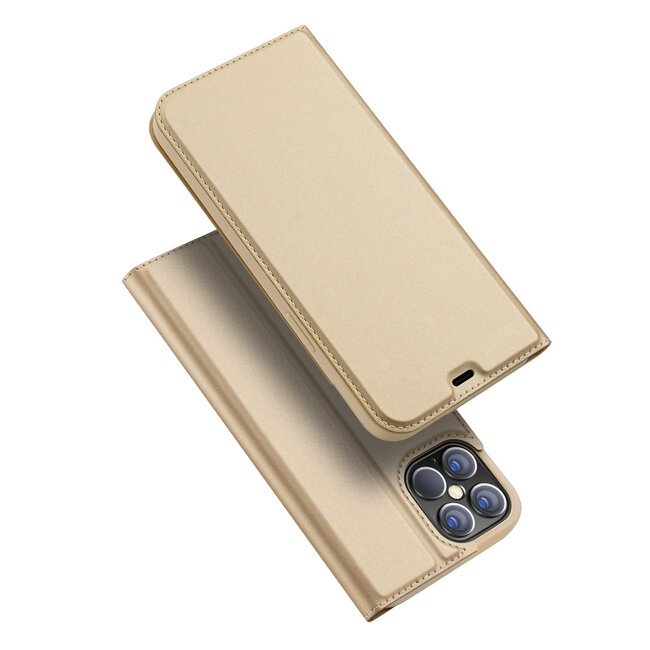 Hoesje geschikt voor iPhone 12 Pro Max - Dux Ducis Skin Pro Book Case - Goud