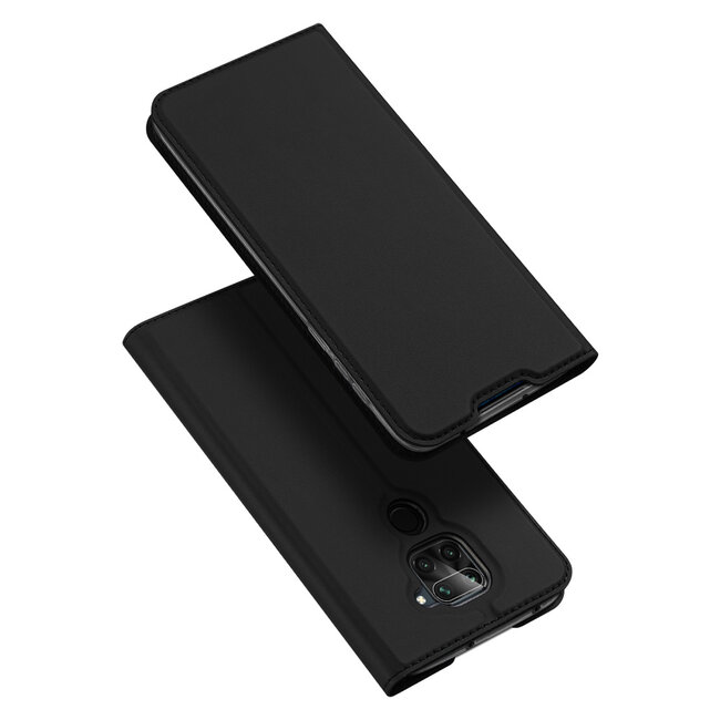 Dux Ducis - Case for Xiaomi Redmi Note 9S - Ultra Slim PU Leather Flip Folio Case with Magnetic Closure - Black