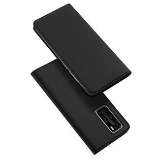 Dux Ducis Dux Ducis - Case for Huawei P40 Pro - Ultra Slim PU Leather Flip Folio Case Whiteh Magnetic Closure - Black