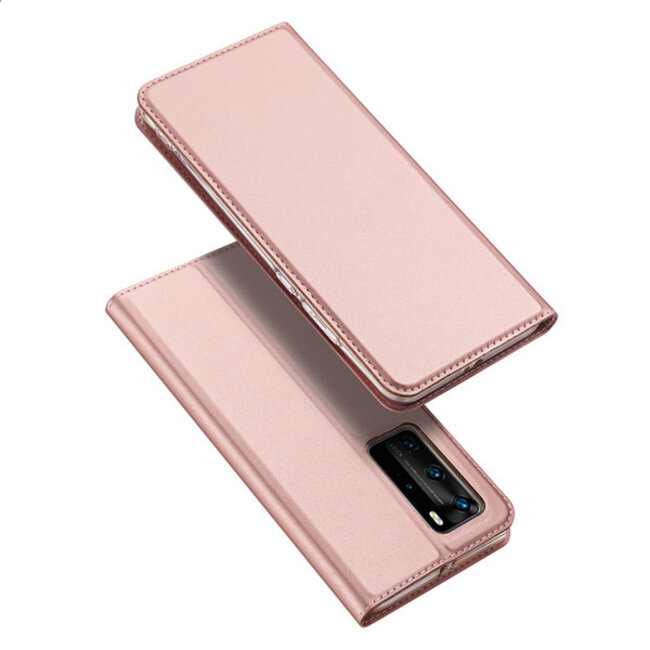 Dux Ducis - Case for Huawei P40 Pro - Ultra Slim PU Leather Flip Folio Case Whiteh Magnetic Closure - Pink