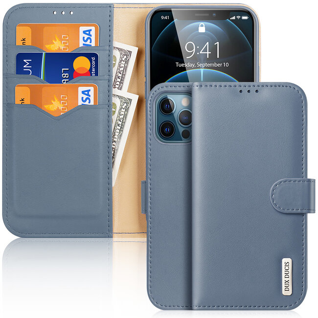 Dux Ducis - Case for iPhone 12 Pro Max - Hivo Series Magnetic Flip Case with Card Slot - Blue