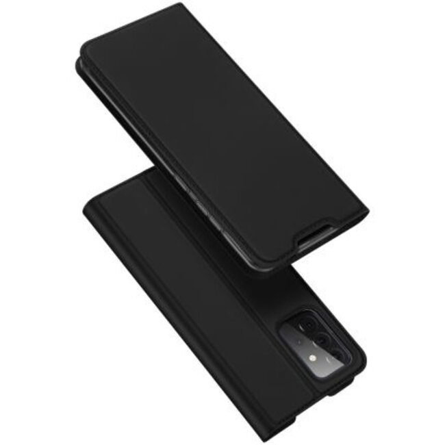 Case for Samsung Galaxy A72 5G Ultra Slim PU Leather Flip Folio Case with Magnetic Closure - Black