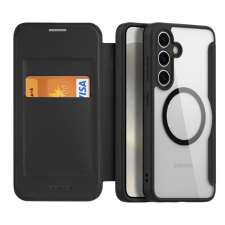 Dux Ducis Dux Ducis - Telefoonhoesje geschikt voor Samsung Galaxy S24 Plus - Hoesje geschikt voor Magsafe Magneet - Skin X Pro Book Case Series - Zwart