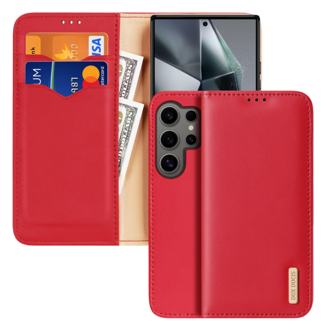 Dux Ducis - Telefoonhoesje geschikt voor Samsung Galaxy S24 Ultra - Hivo Series Case - Rood